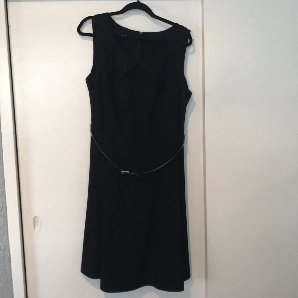 Black Fit & Flare Dress w/ Black Belt